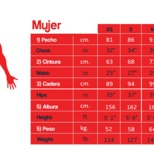 Tabla de tallas Lycra