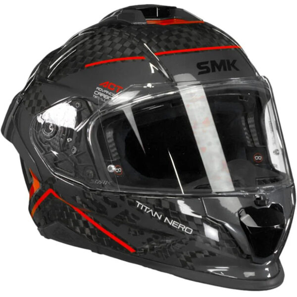 Casco Smk Titan Nero Carbon Grey/Red