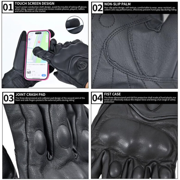 Guantes Moto Icon Pursuit Cuero AA