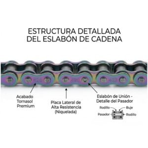 Cadena Reforzada para Moto Jill Pzt 428H - 132L Tornasol