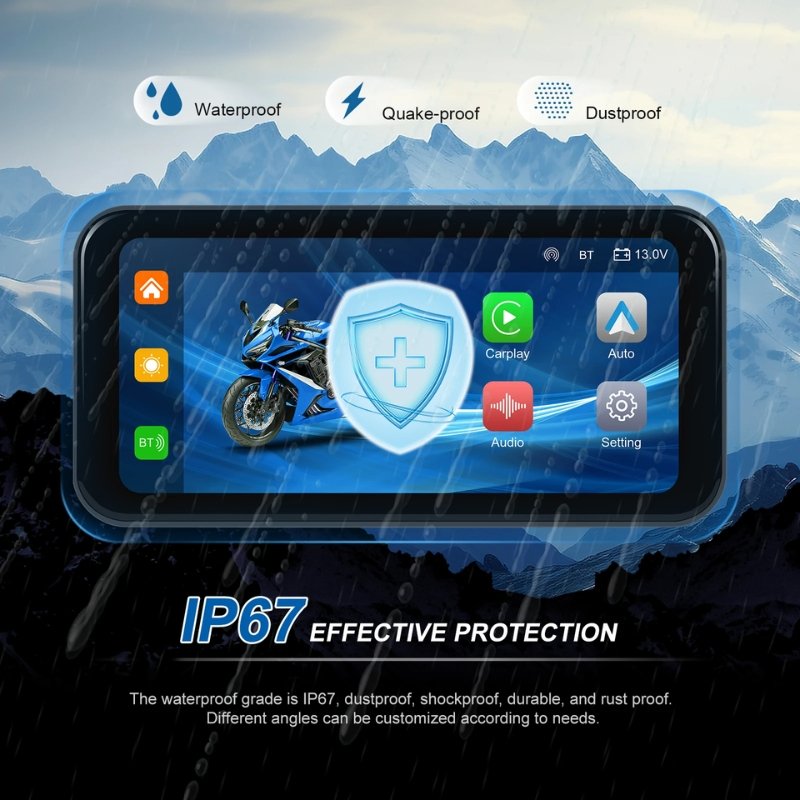 Pantalla inteligente de 6.25 pulgadas para moto con Apple CarPlay, Android Auto inalámbrico y control de manillar