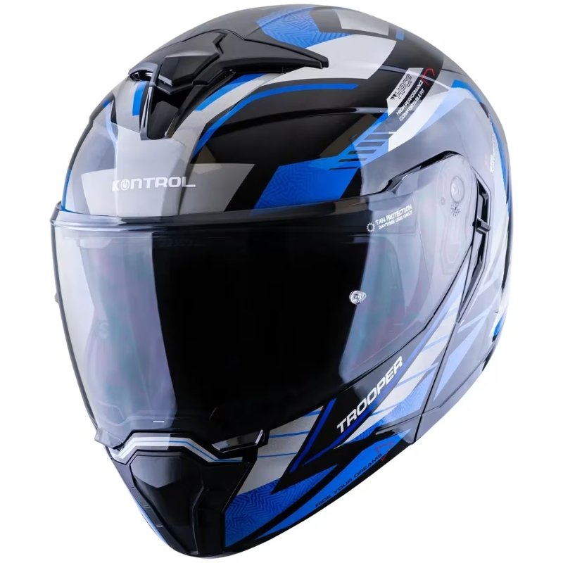 Casco Abatible Kontrol Trooper Sv D4 N1 Blue