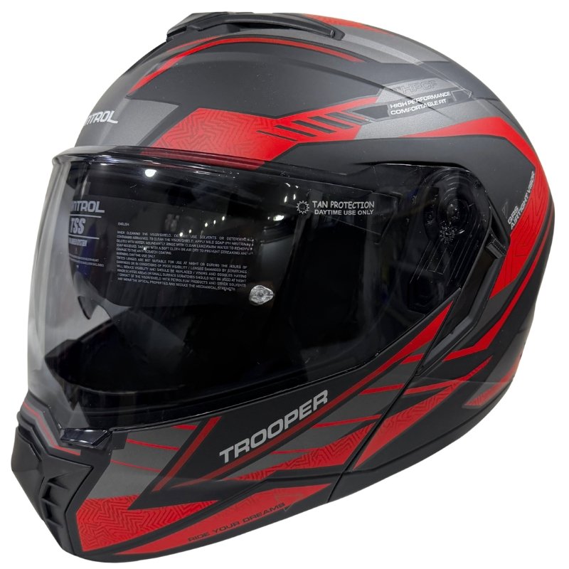 Casco Abatible Kontrol Trooper Sv D4 N2 Red