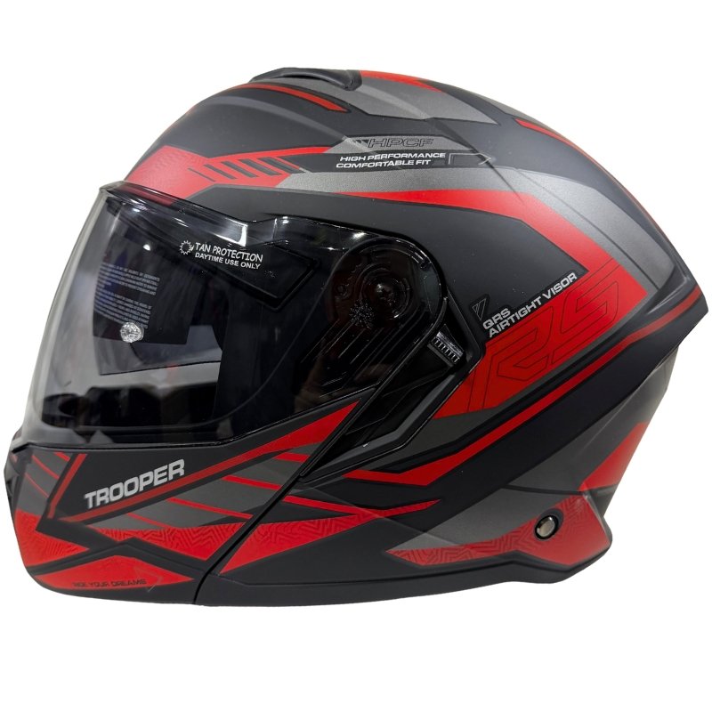 Casco Abatible Kontrol Trooper Sv D4 N2 Red