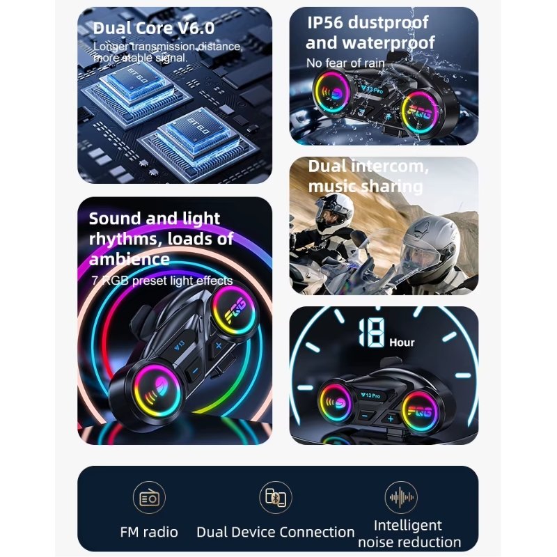 Intercomunicador Y13 Pro Radio Fm