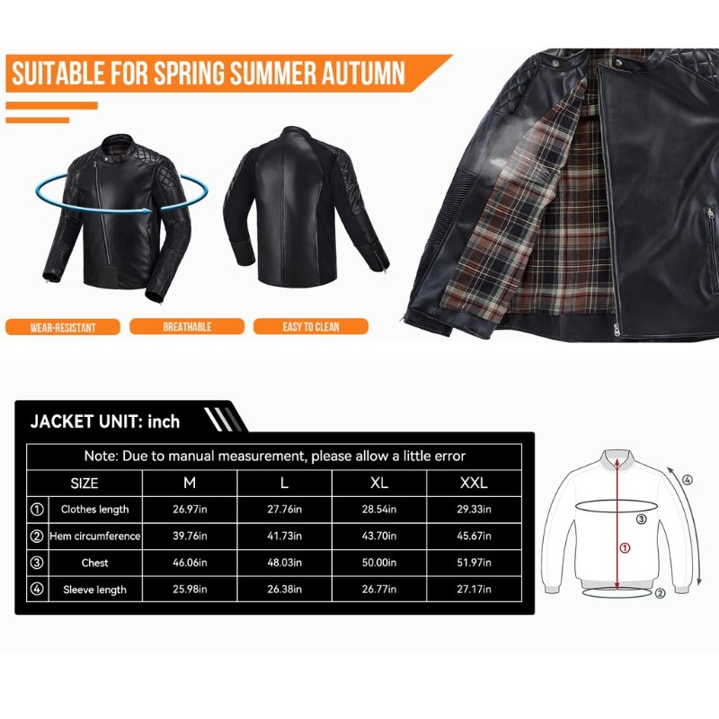 Chaqueta Proteccion Iron Cuero Pu Certificada