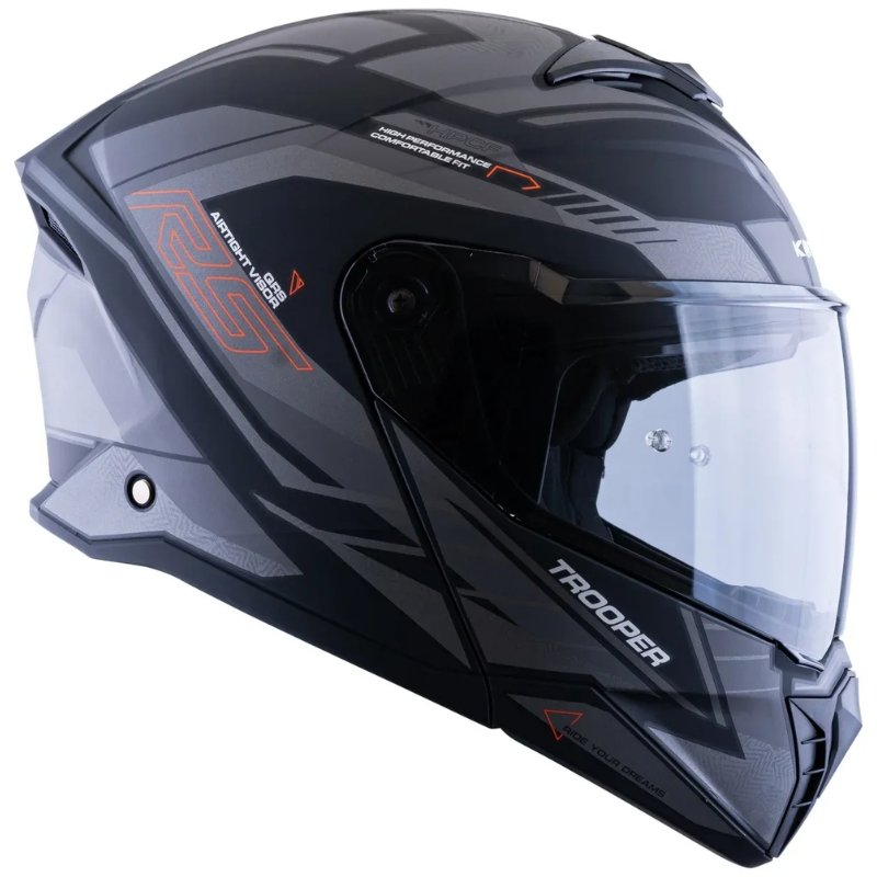 Casco Abatible Kontrol Trooper Sv D4 N4 Orange