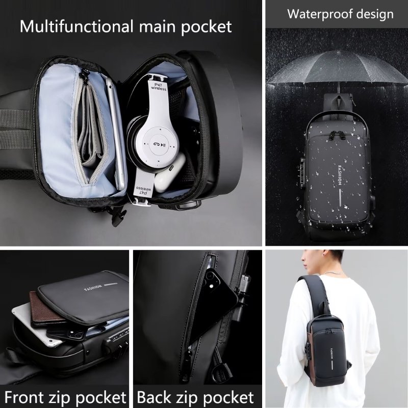 Bolso Canguro Anti Robo Con Clave y Usb